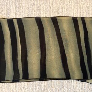 Olive and Black Striped Scarf